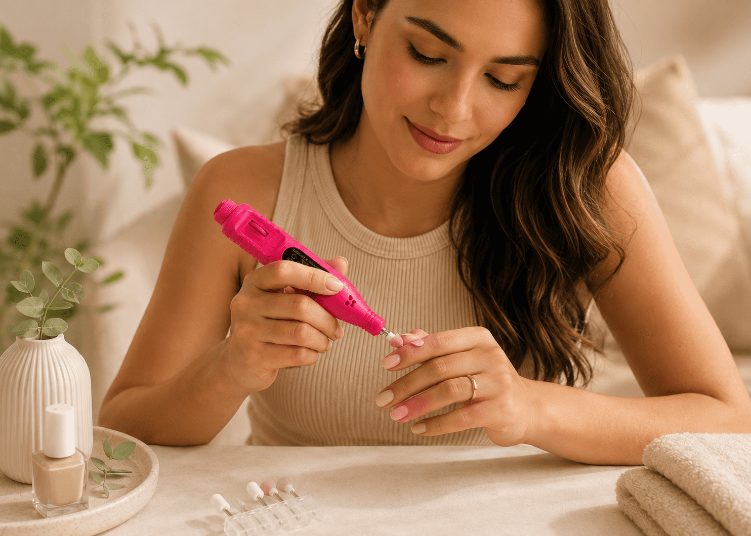 Zeniar Un&eacute;lia em uso em manicure dom&eacute;stica